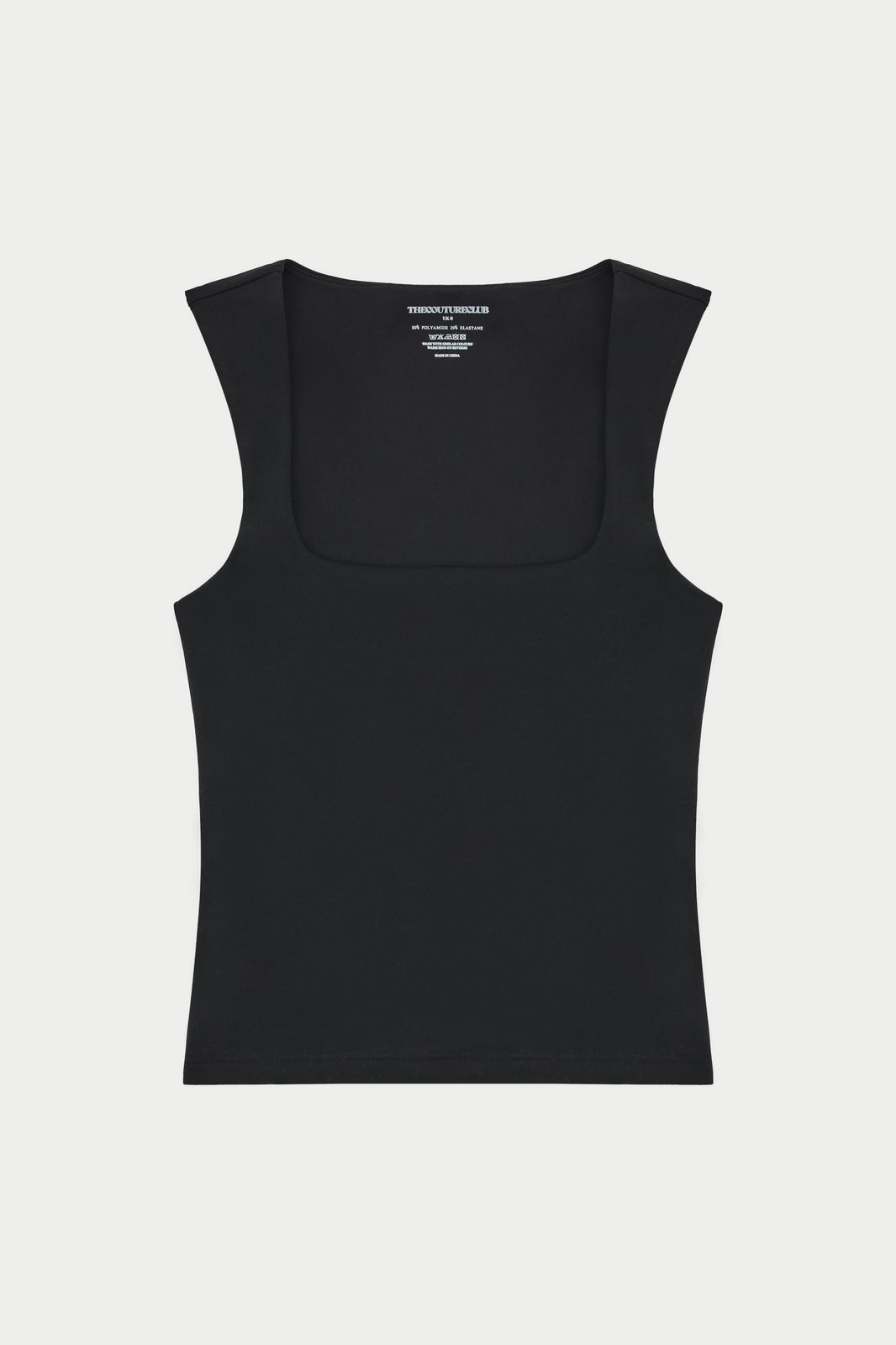 SCULPTING STRETCH SCOOP NECK TOP - BLACK