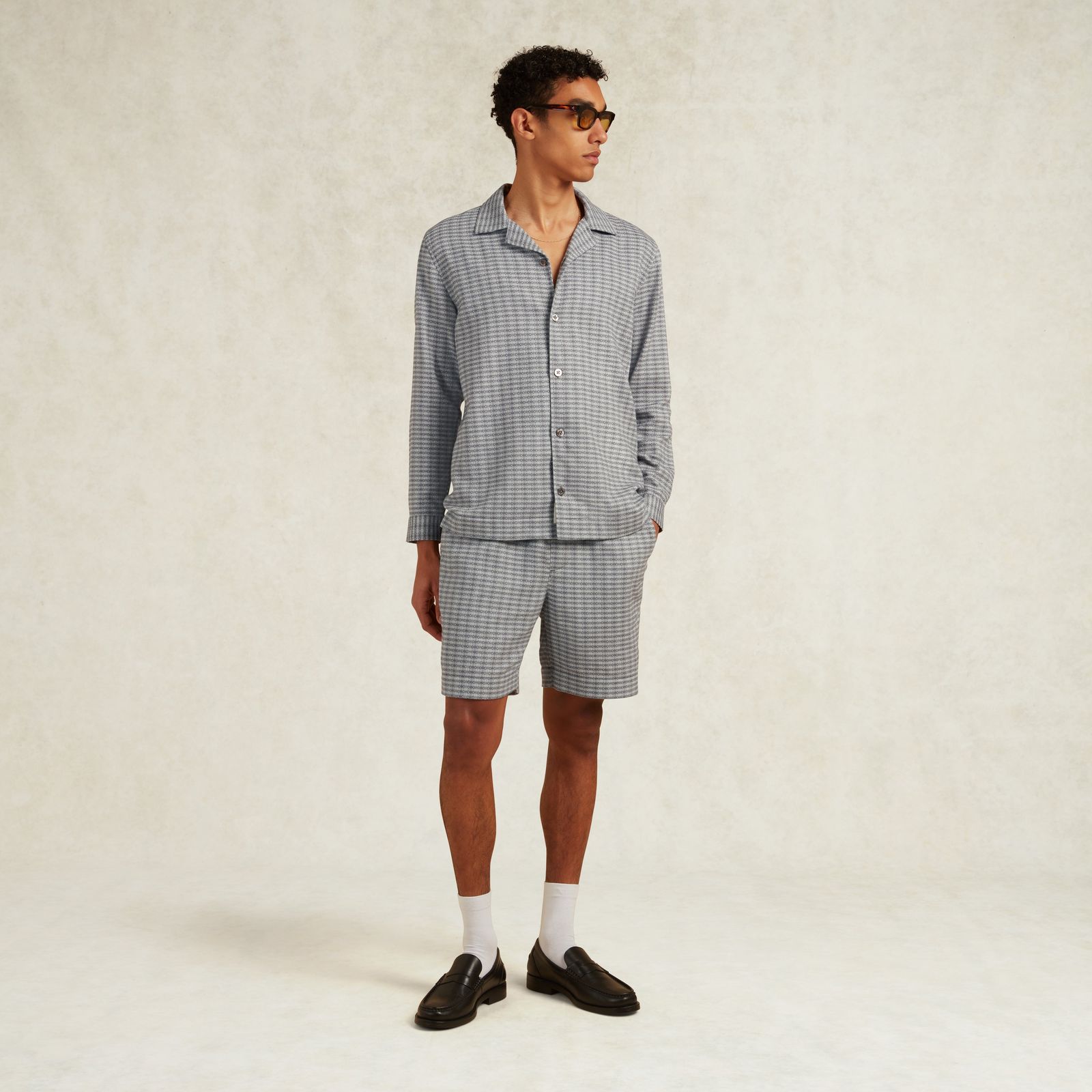 GRIDERO PORTUGUESE COTTON LS SHIRT - GREY