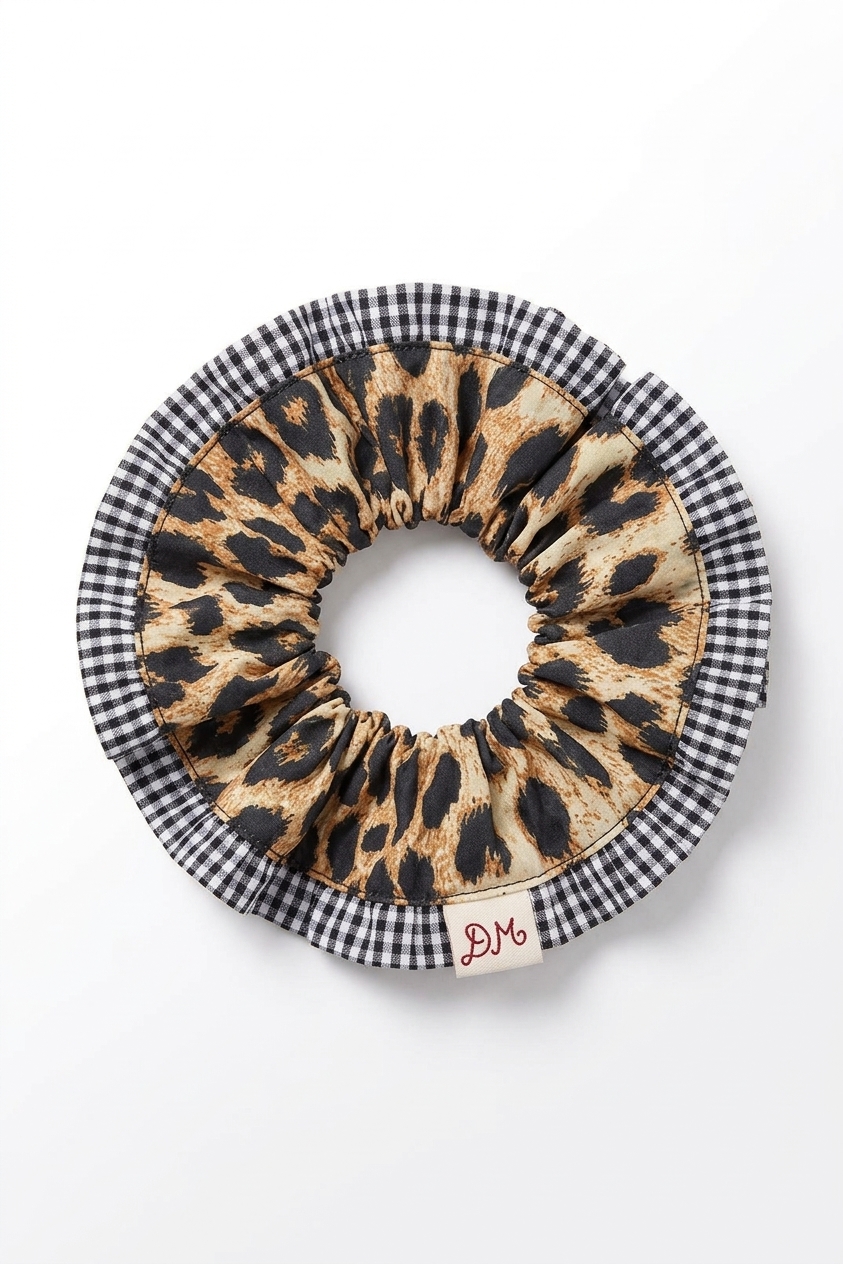 Frill Edge Scrunchie - Leopard
