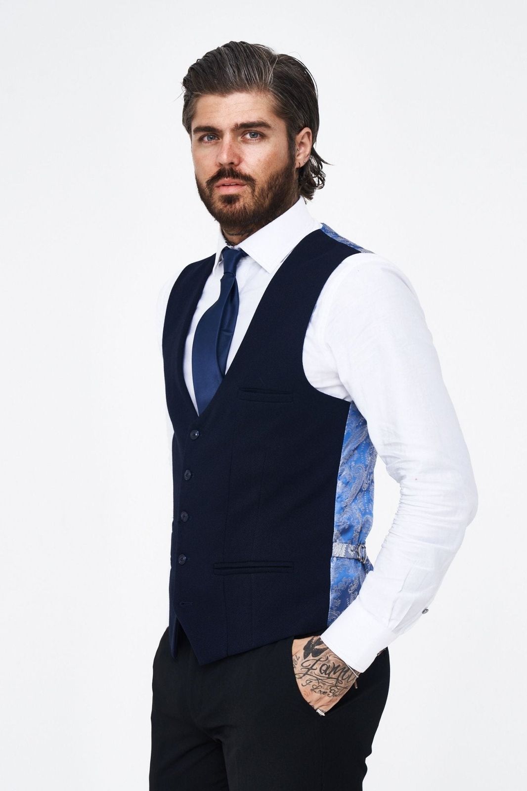 Kelvin - Navy Single Breasted Waistcoat