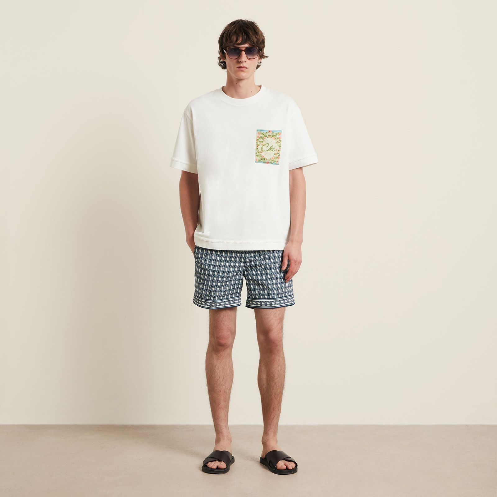 Moneto Print Swimshort - Navy