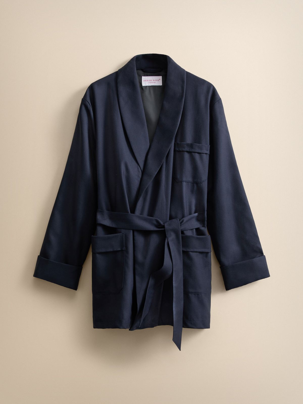 Westminster Merino Wool Smoking Jacket Navy Blue