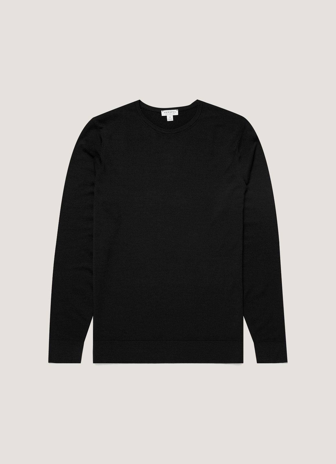 Men's Extra-Fine Merino Jumper in Black