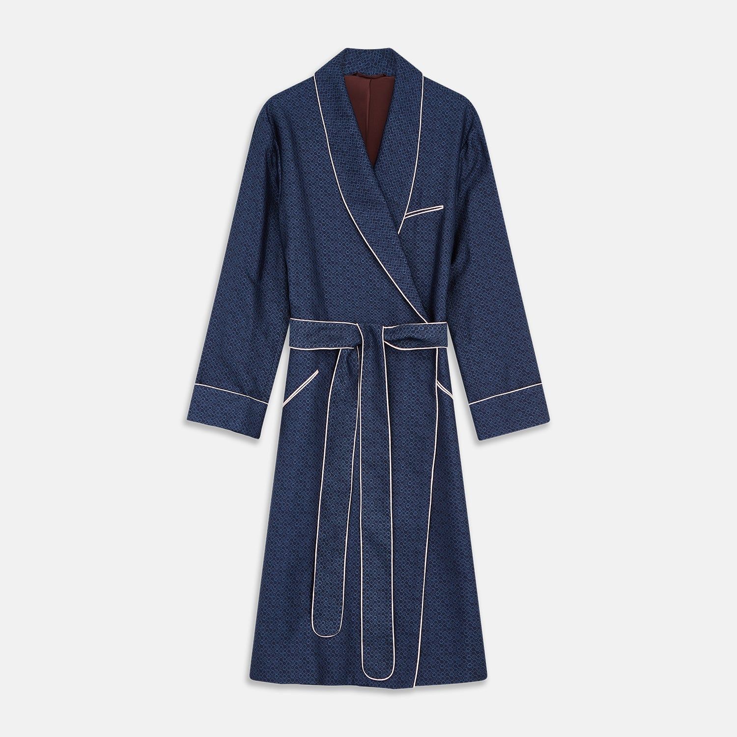 Blue Multi Circle Silk Jacquard Gown