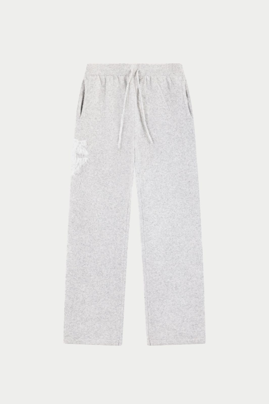 MONOGRAM FLUFFY KNIT JOGGERS - GREY MARL