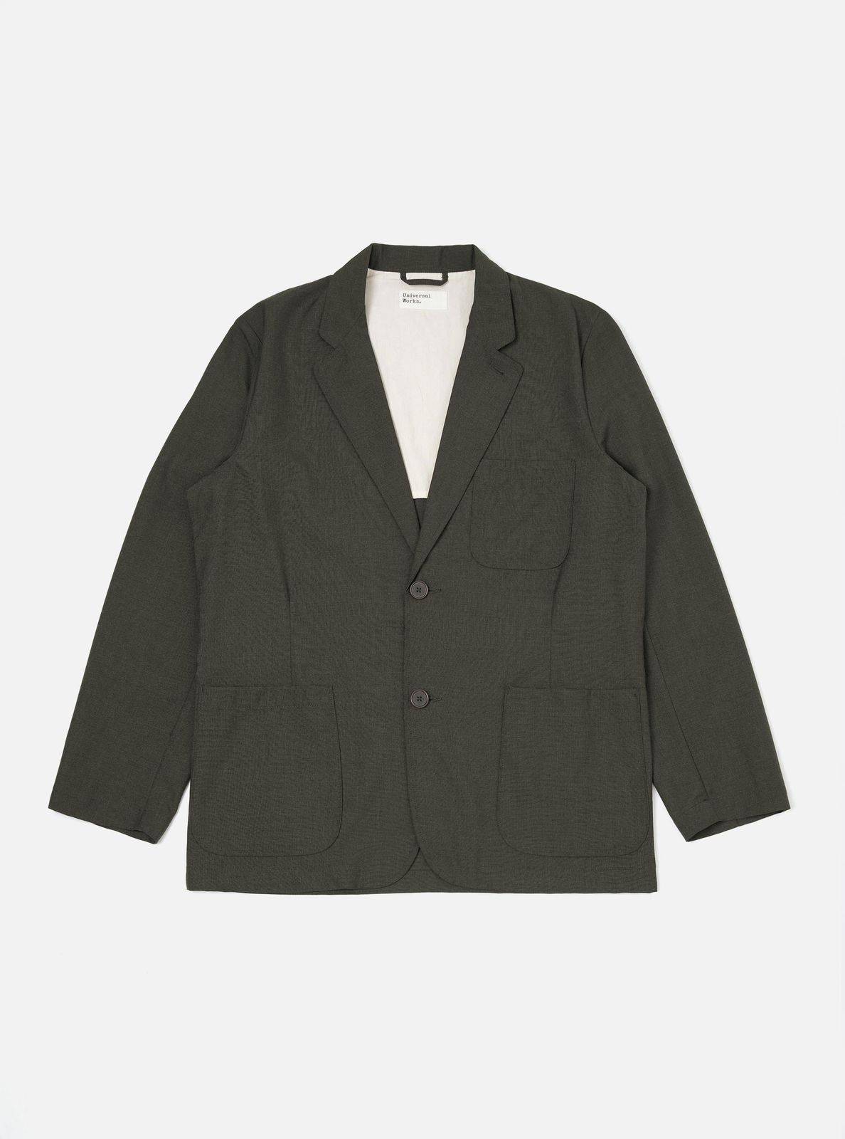Olive Marl Tropical Suiting Two Button Jacket