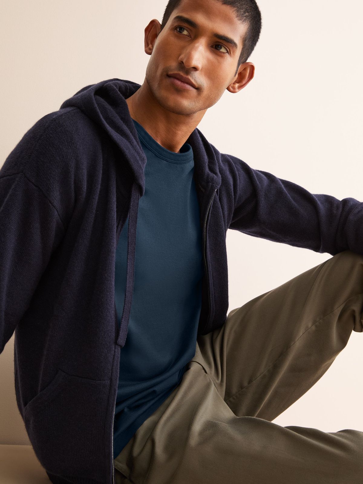Barny Cotton Long Sleeve T-Shirt Navy Blue