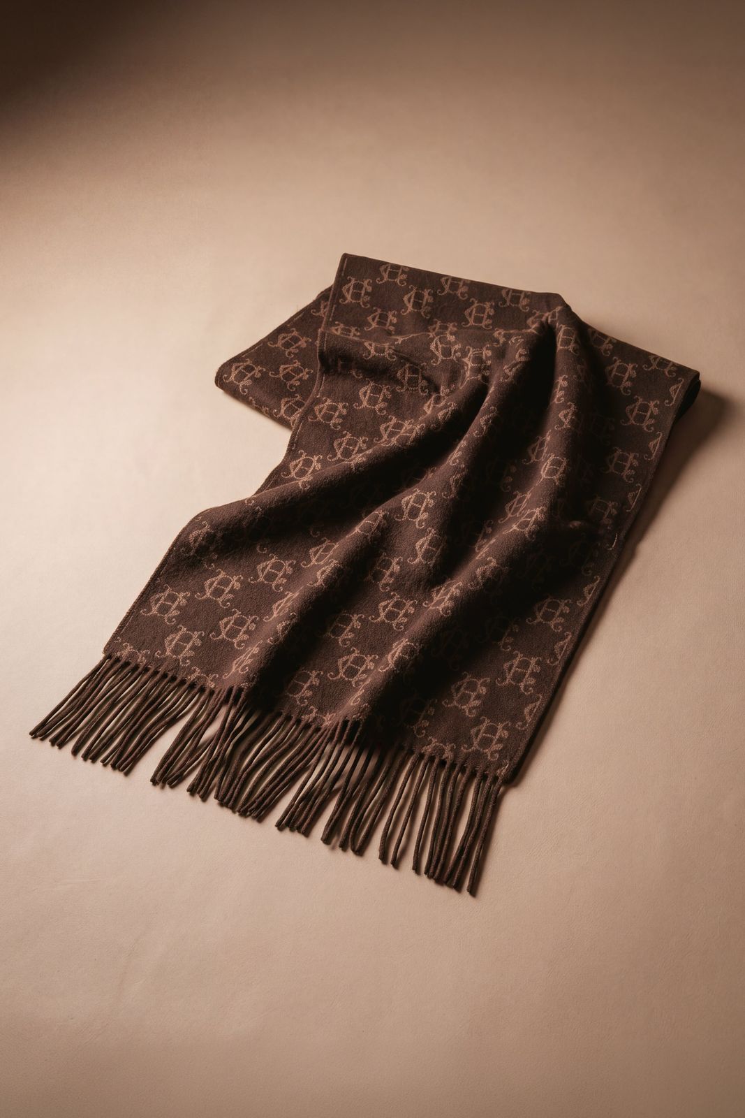 Heraldic Monogram Scarf (Hazelnut Monogram)