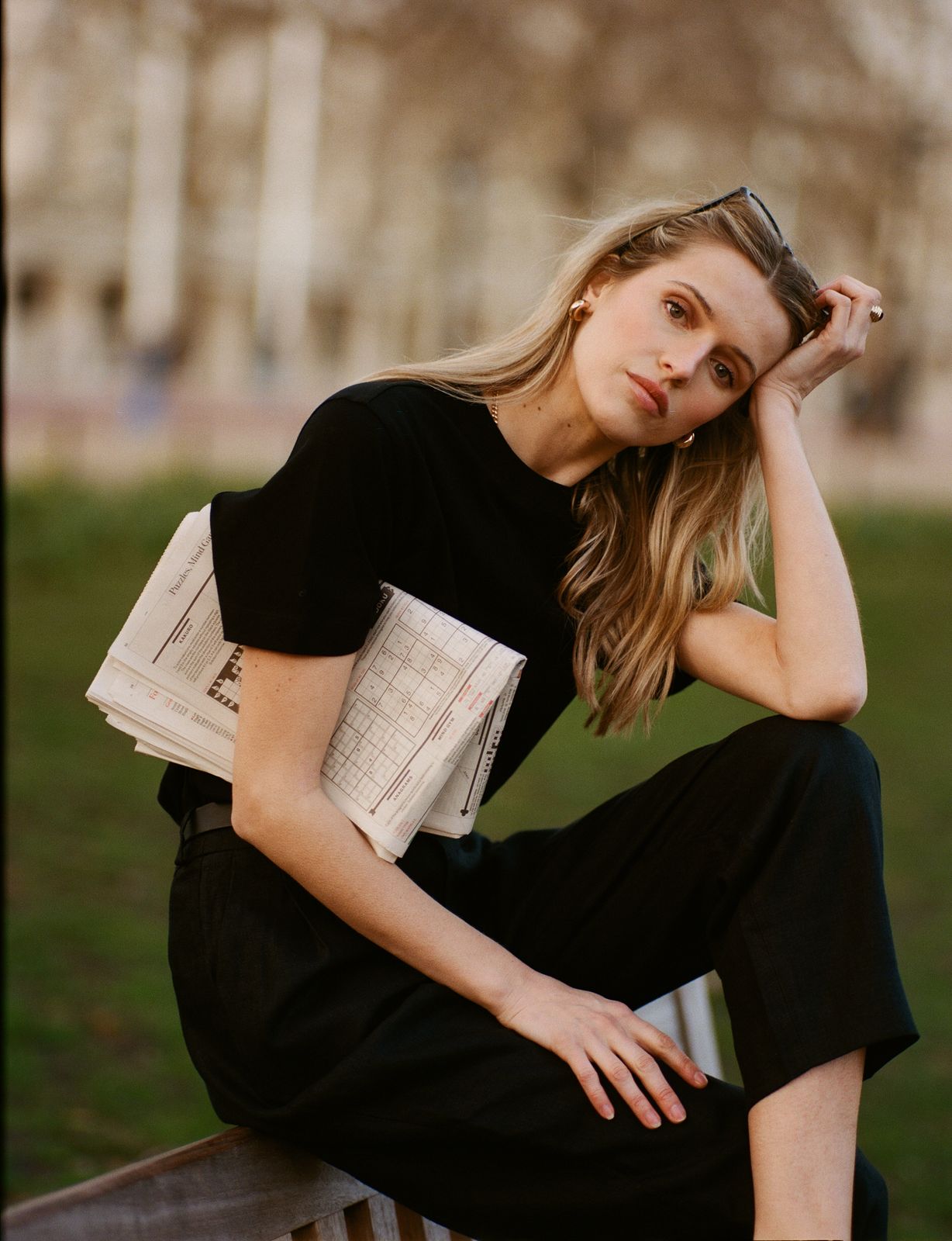 Christy Trouser: Linen, Black