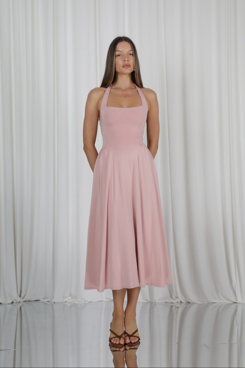 Elio Halter Midaxi Dress