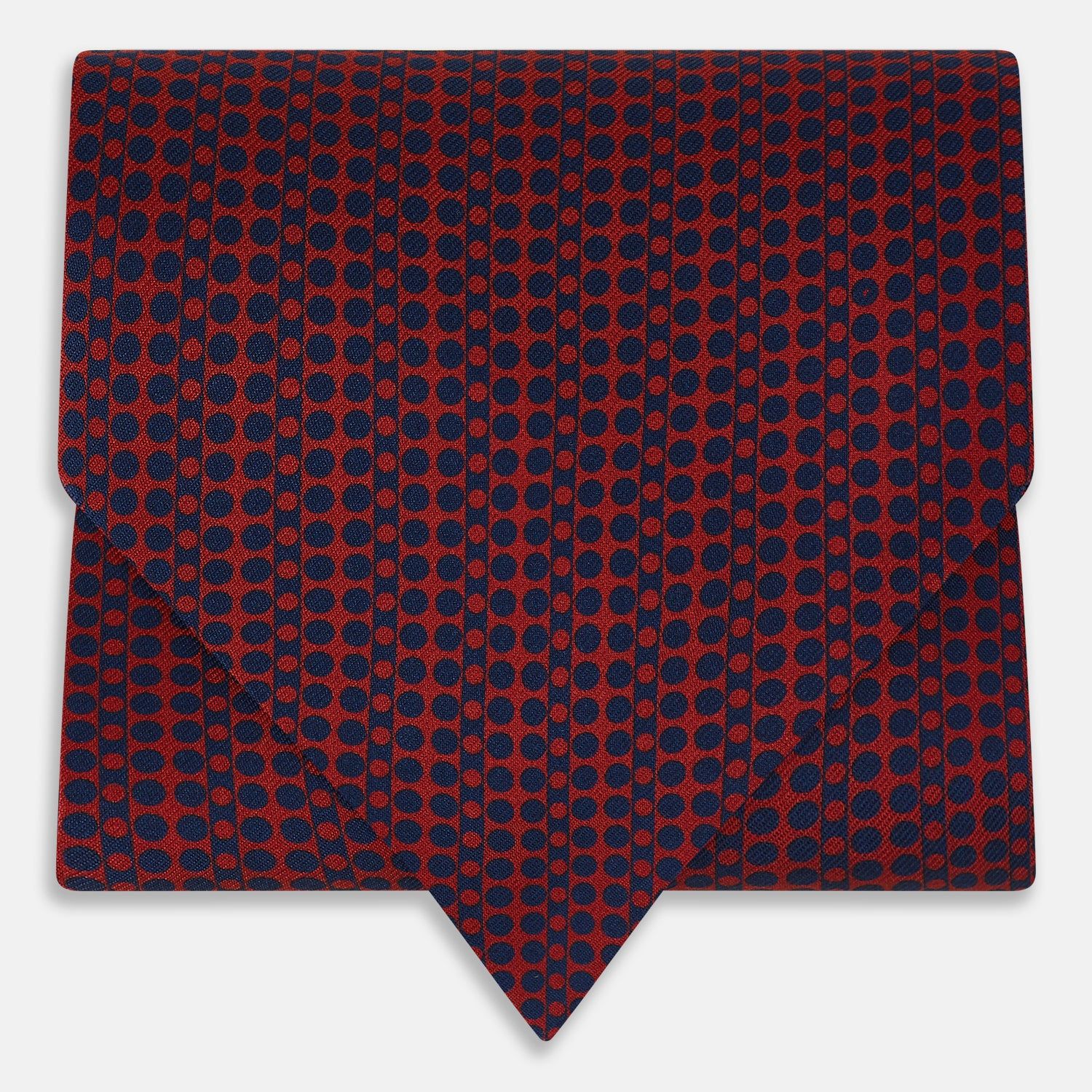 Red Micro-Dot Bar Printed Silk Cravat