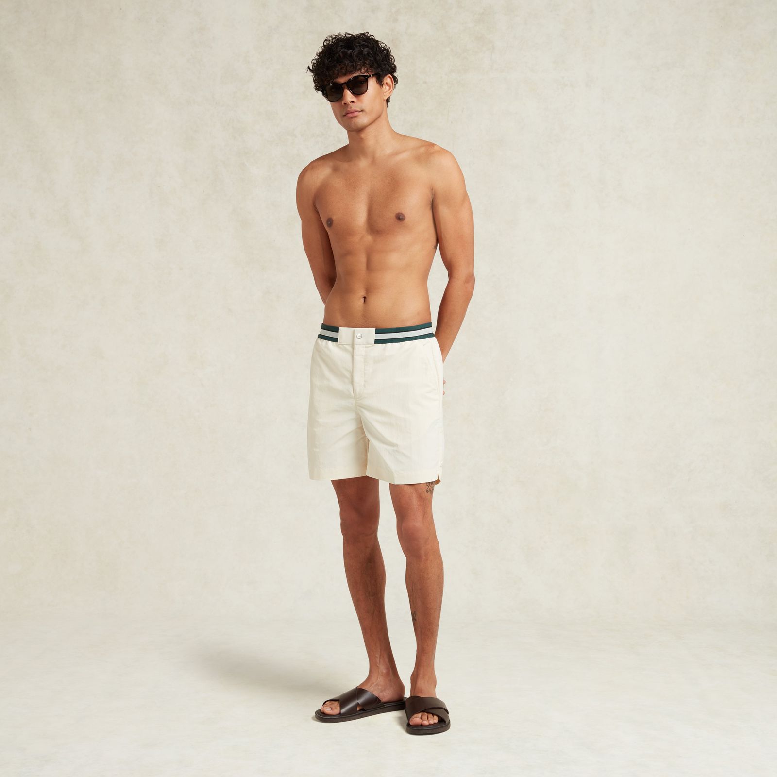 Recycled Nylon Longer Sunseeker Swimshort - Ivory