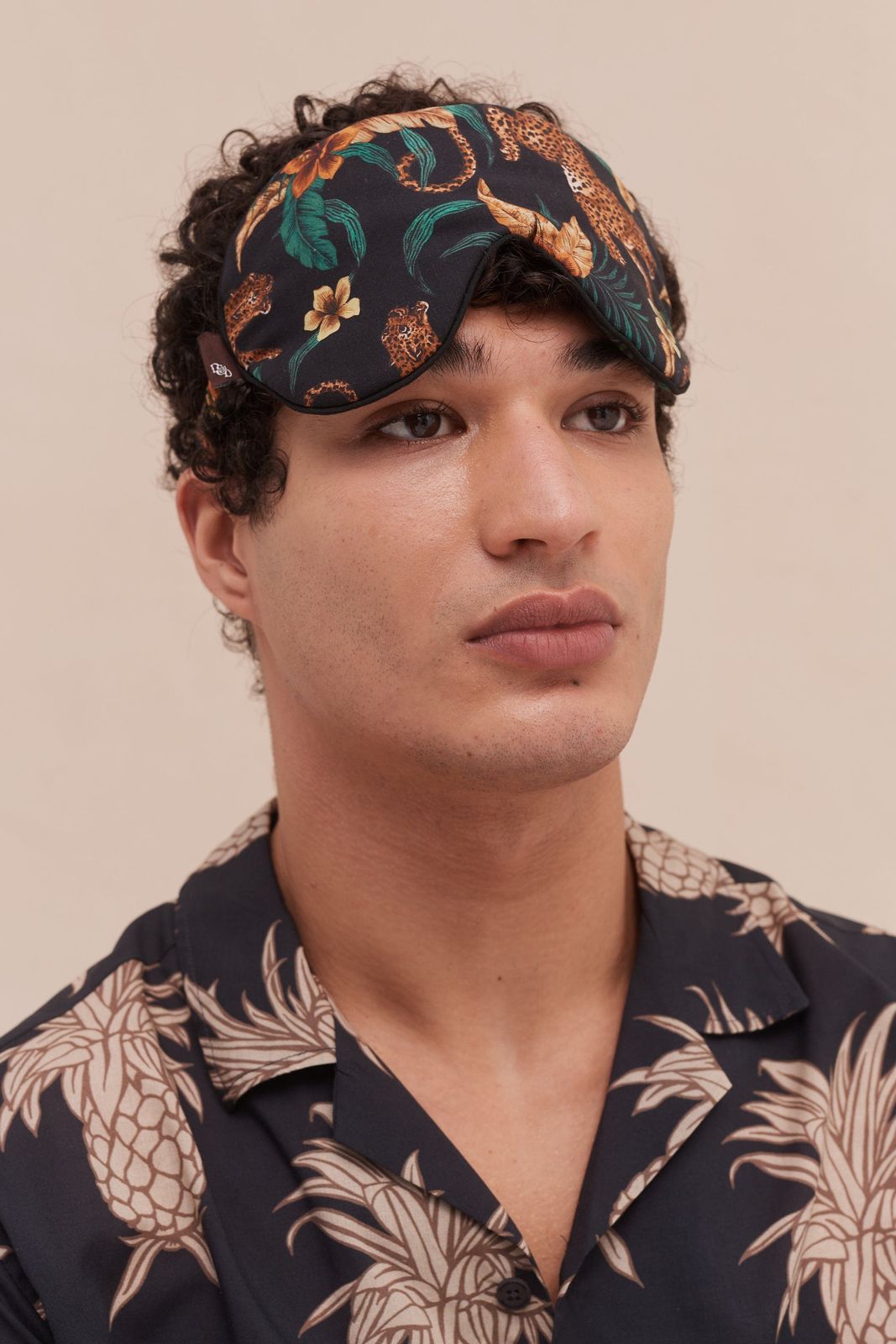 Men's Eye Mask Soleia Leopard Print Black/Yellow
