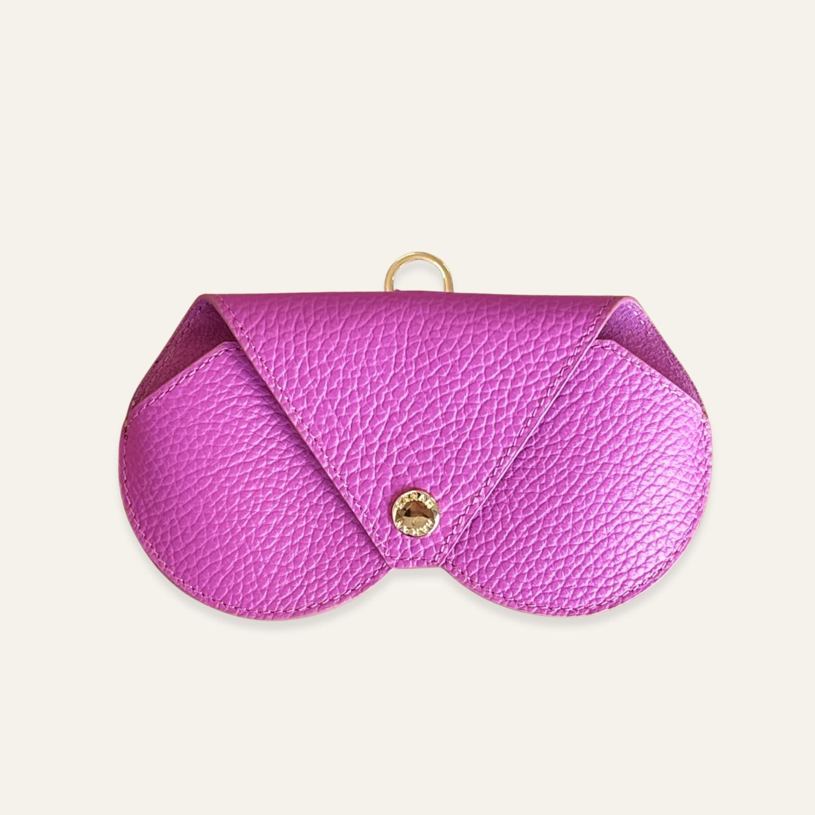 Sunglasses Case | Purple Rose with Gold hardware