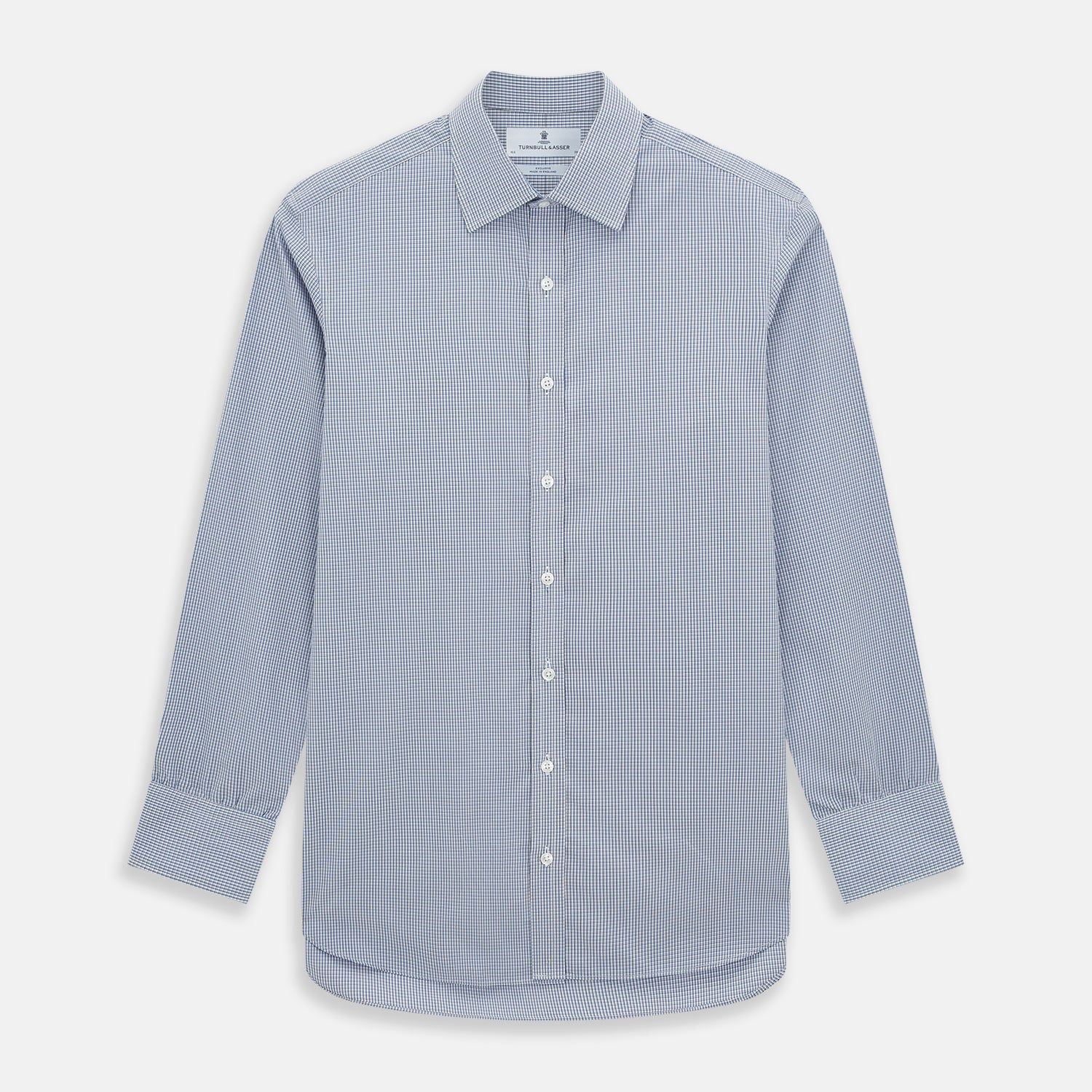 Pale Blue Micro Graph Check Mayfair Shirt