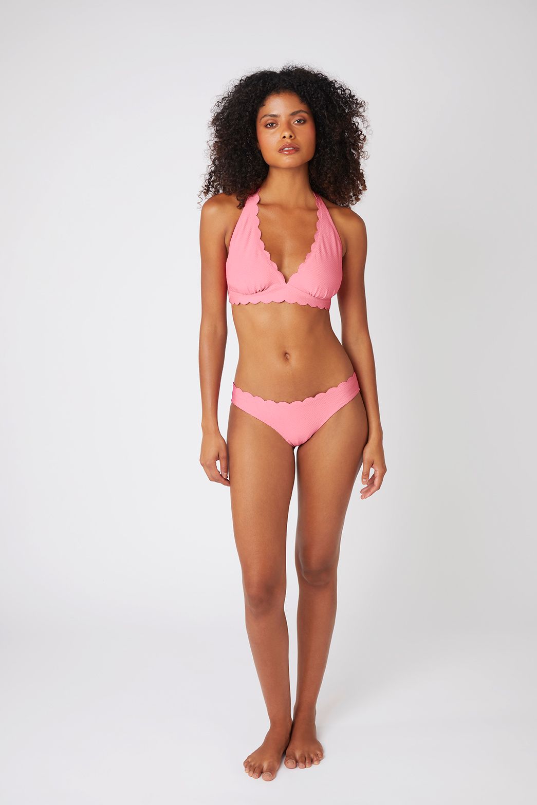 Pink Scallop Halterneck Bikini
