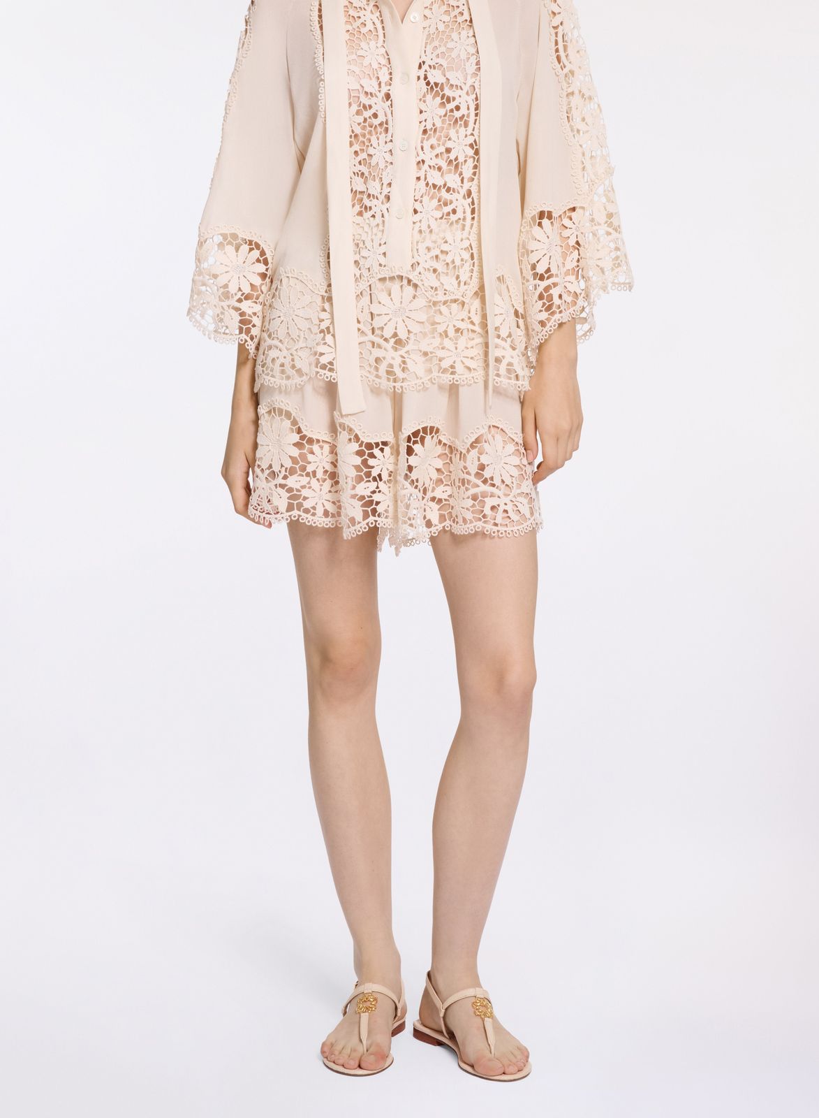 Silk & Macramé Shorts