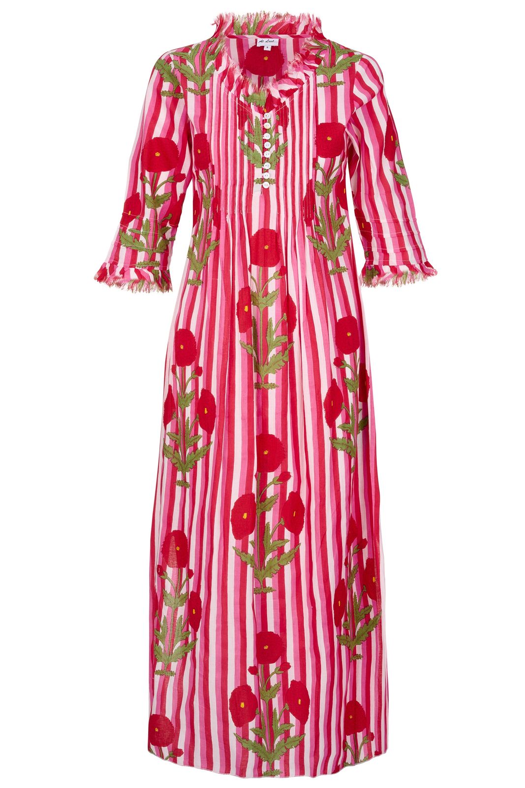 Cotton Annabel Maxi Dress In Red Marigold