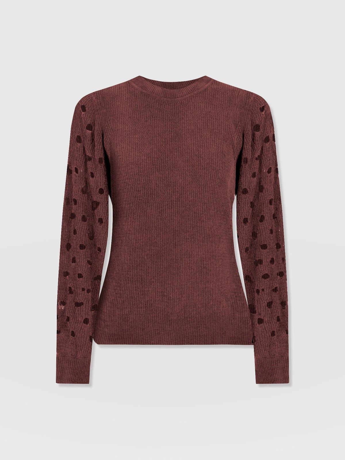 Suki Lace Hole Knit - Mauve