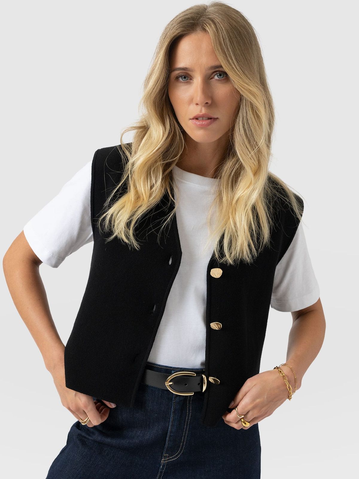 Maeva Knit Waistcoat - Black