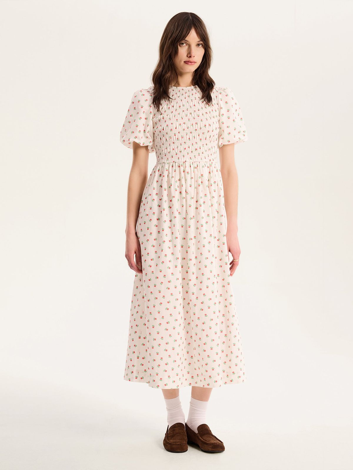 Terri Midi Dress in White