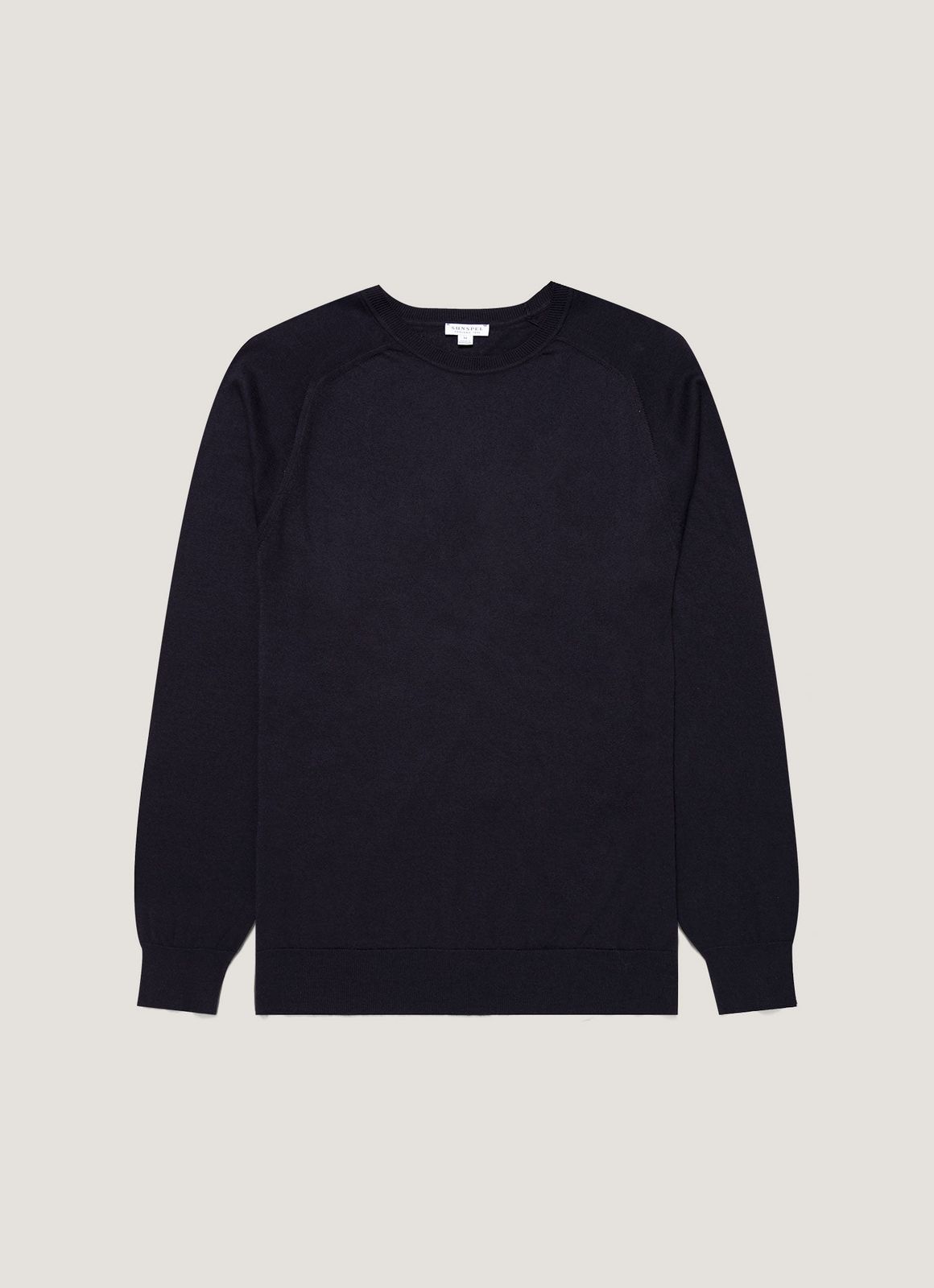 Men's Sea Island Cashmere Crew Neck Jumper in Midnight Navy