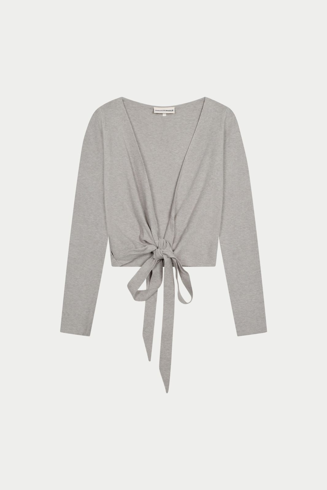 WRAP AROUND KNIT CARDIGAN - GREY MARL