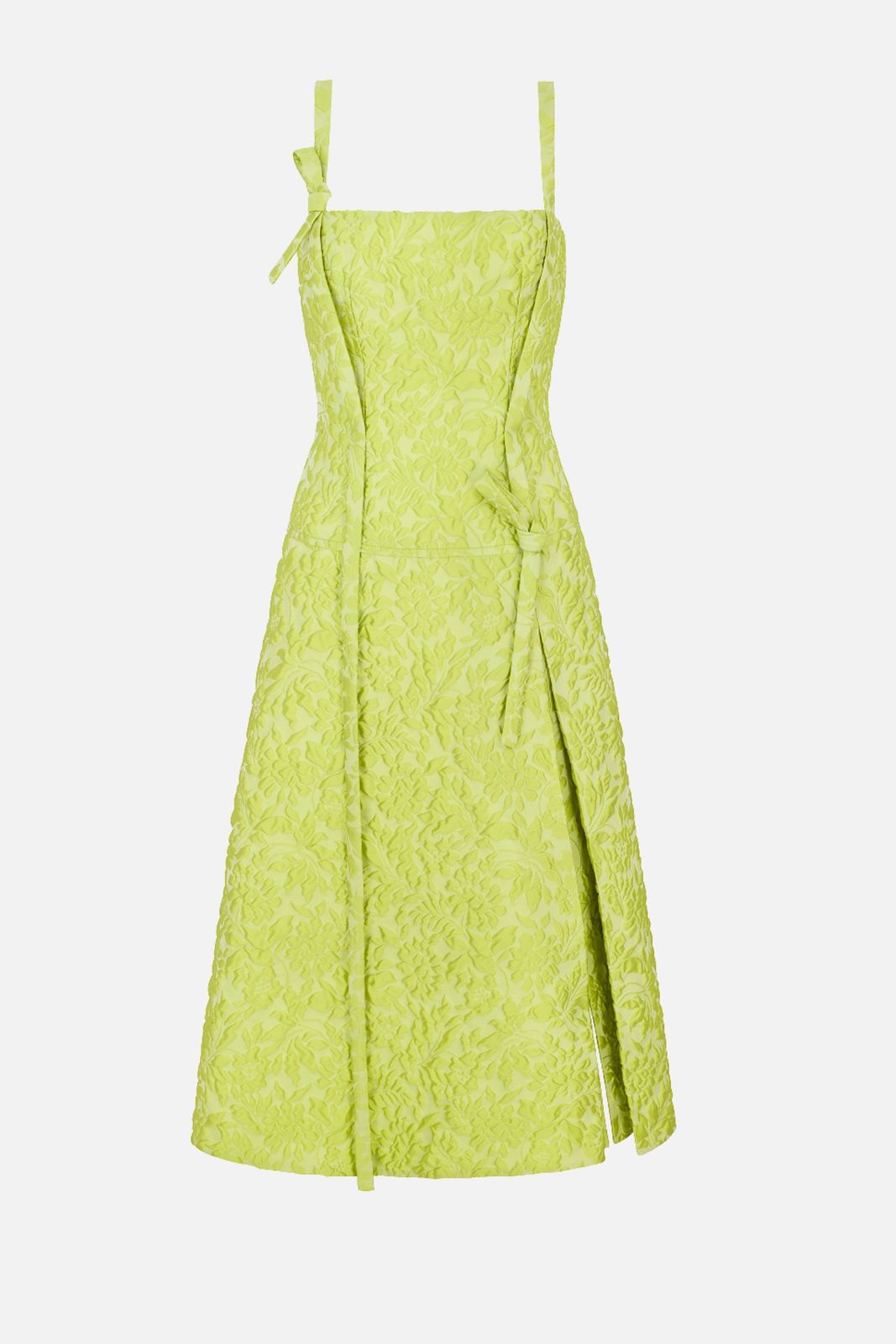 Emersyn Dress In Lime Green Embossed Cloque
