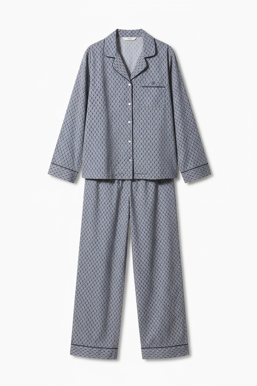 Printed Pajama Set - Evening Blue