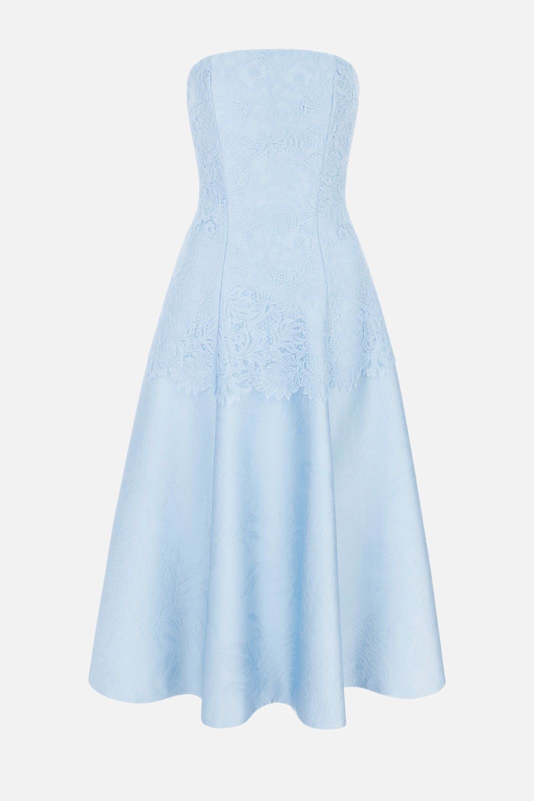 Meja Dress in Icy Blue Embossed Cloque