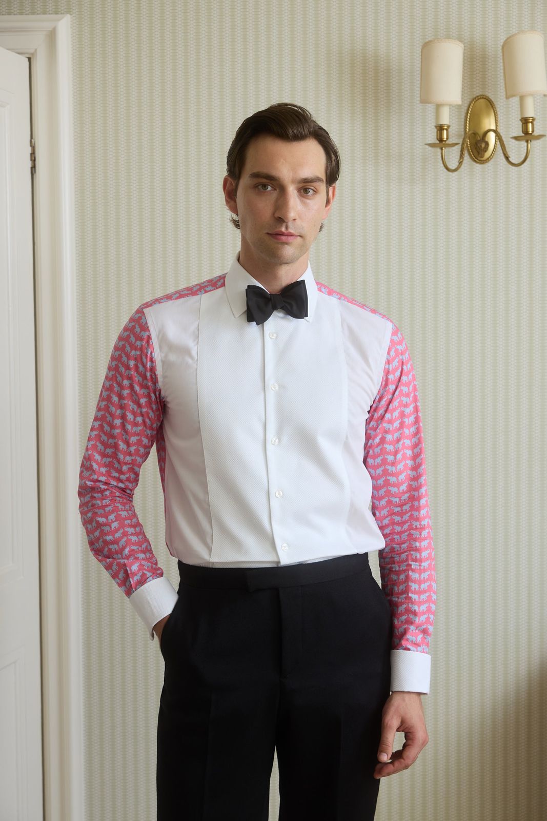 Coral Elephant Dress Shirt