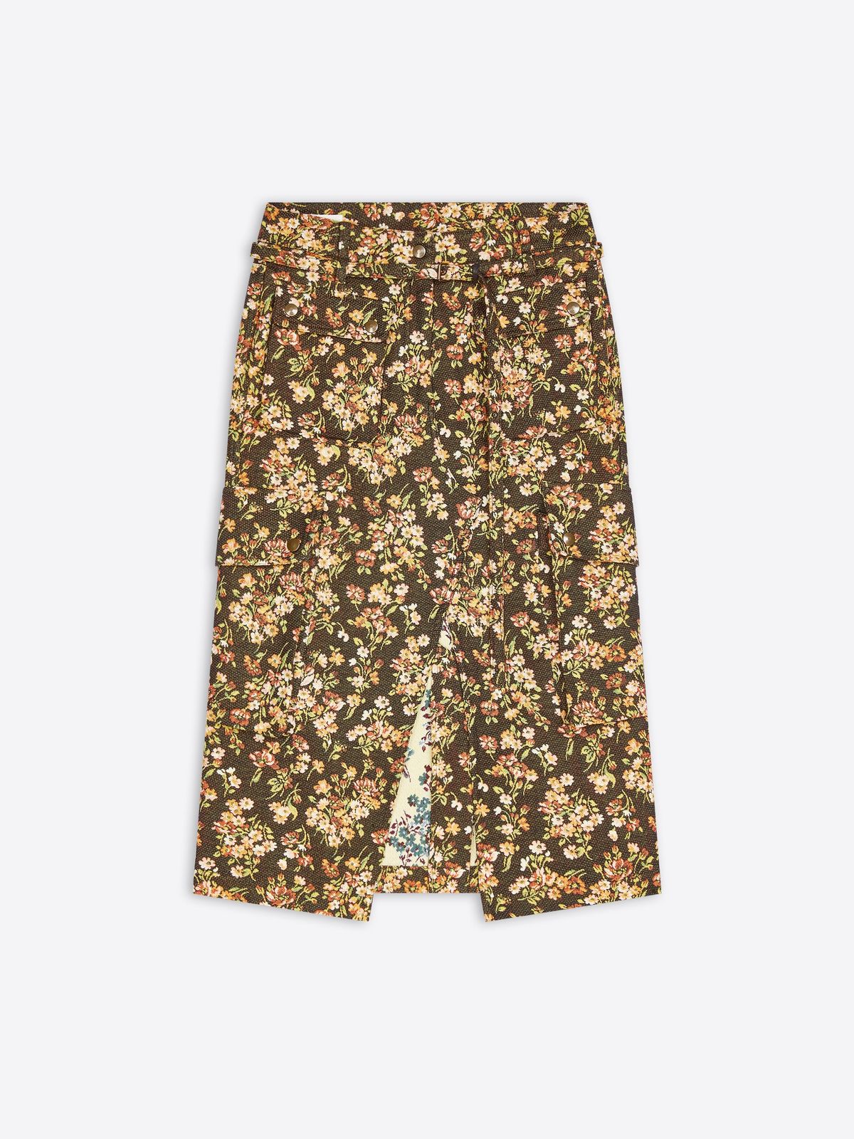 Floral cargo skirt