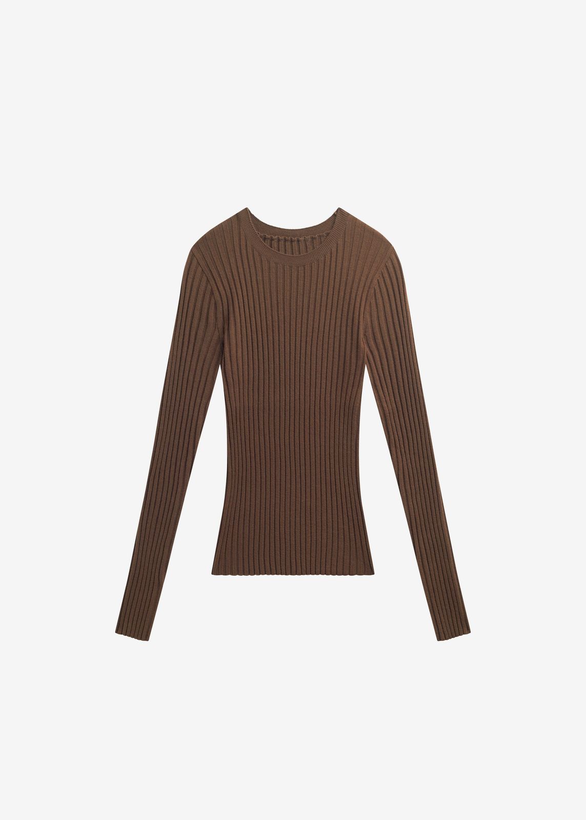Ruan Ribbed Knit Top - Brown