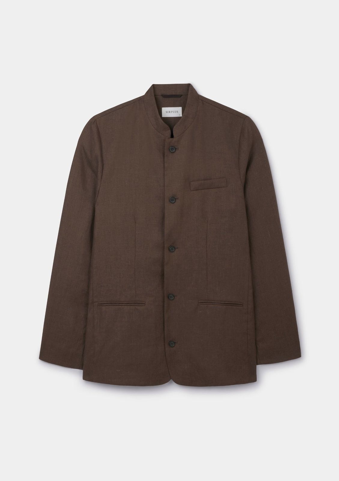 Hickory Brown Linen Nehru Jacket