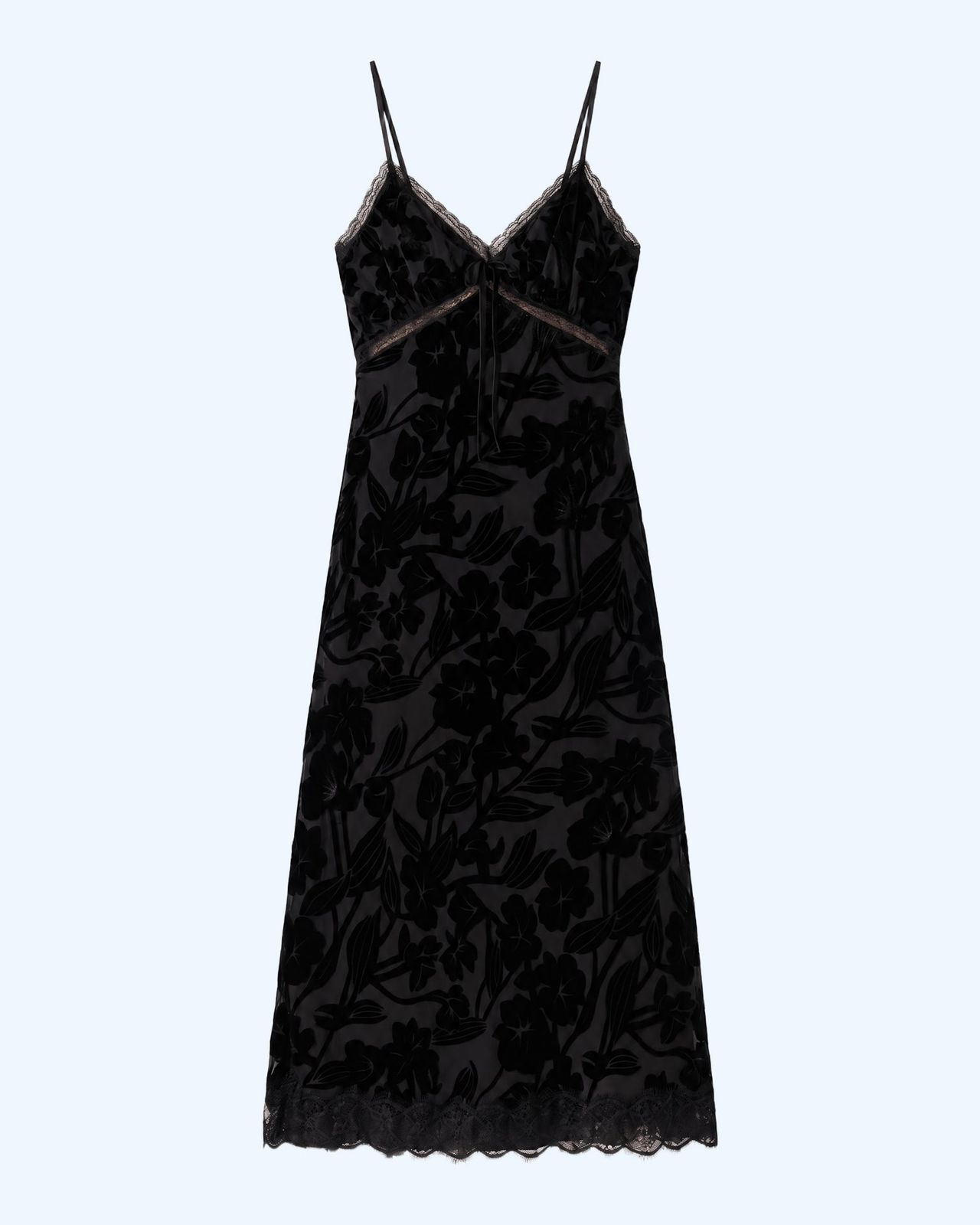 Harper Dress In Black Devore Floral