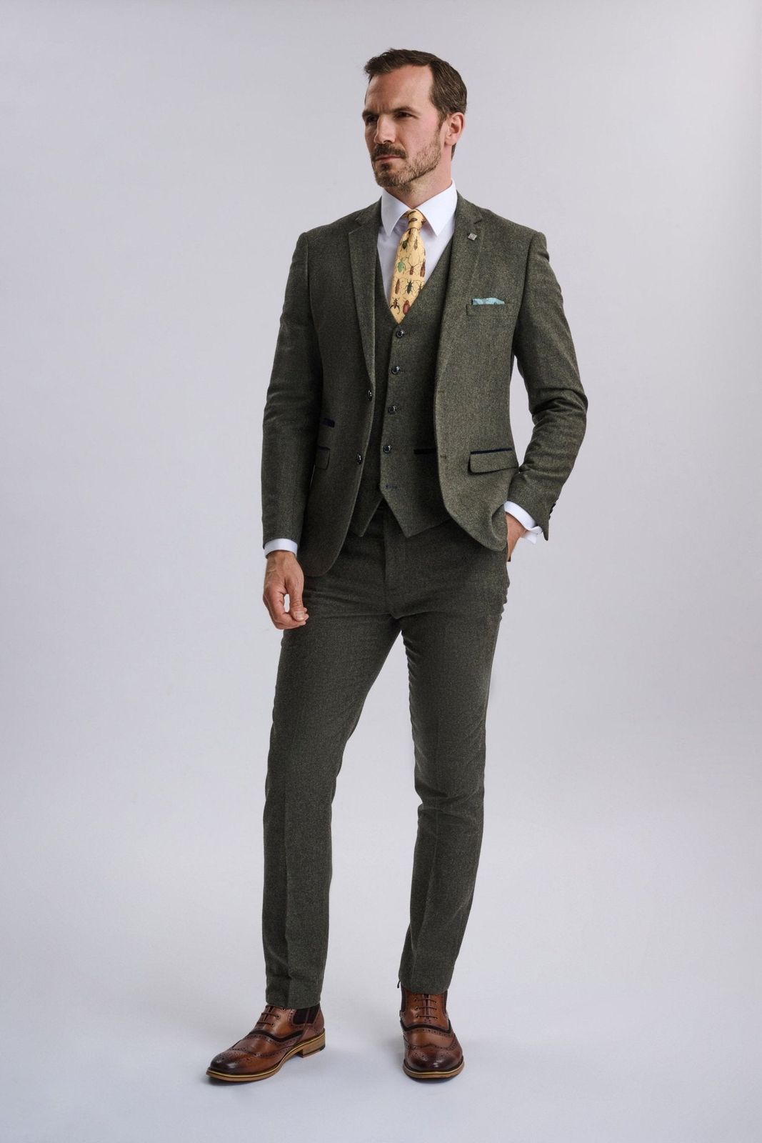 Oscar Green Tweed Three Piece Suit