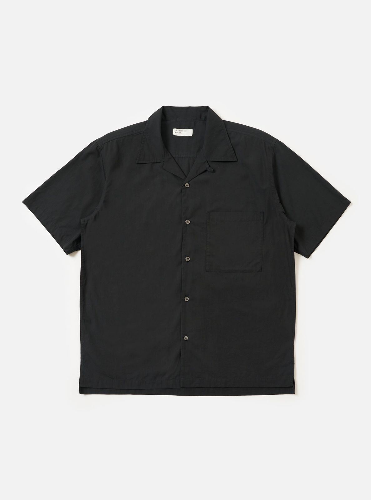 Black Broadcloth Camp Shirt