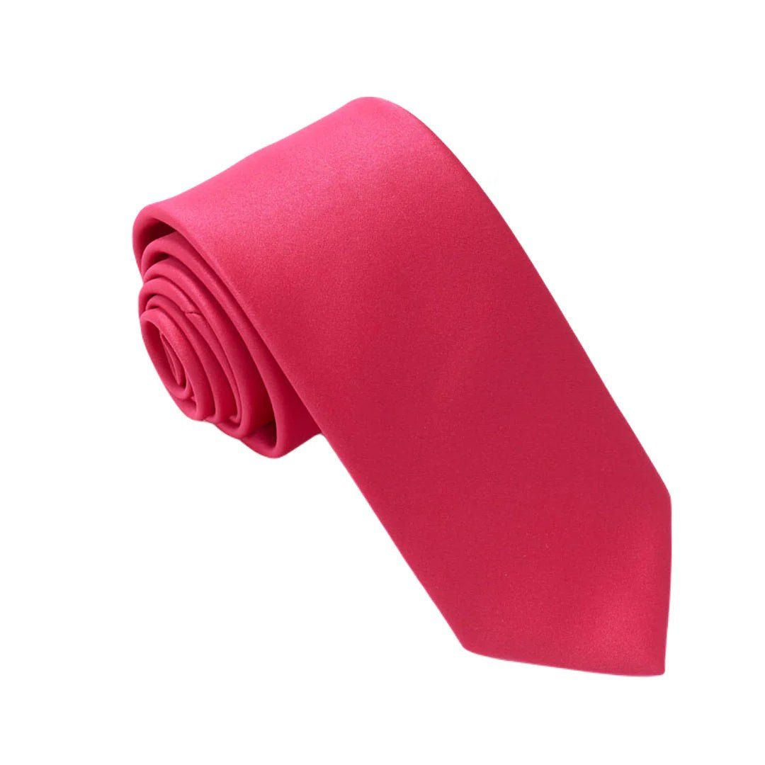 Cerise Pink Satin Wedding Tie