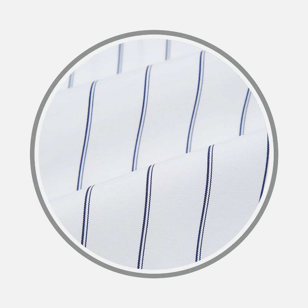 Dark Navy Double Pinstripe Fabric