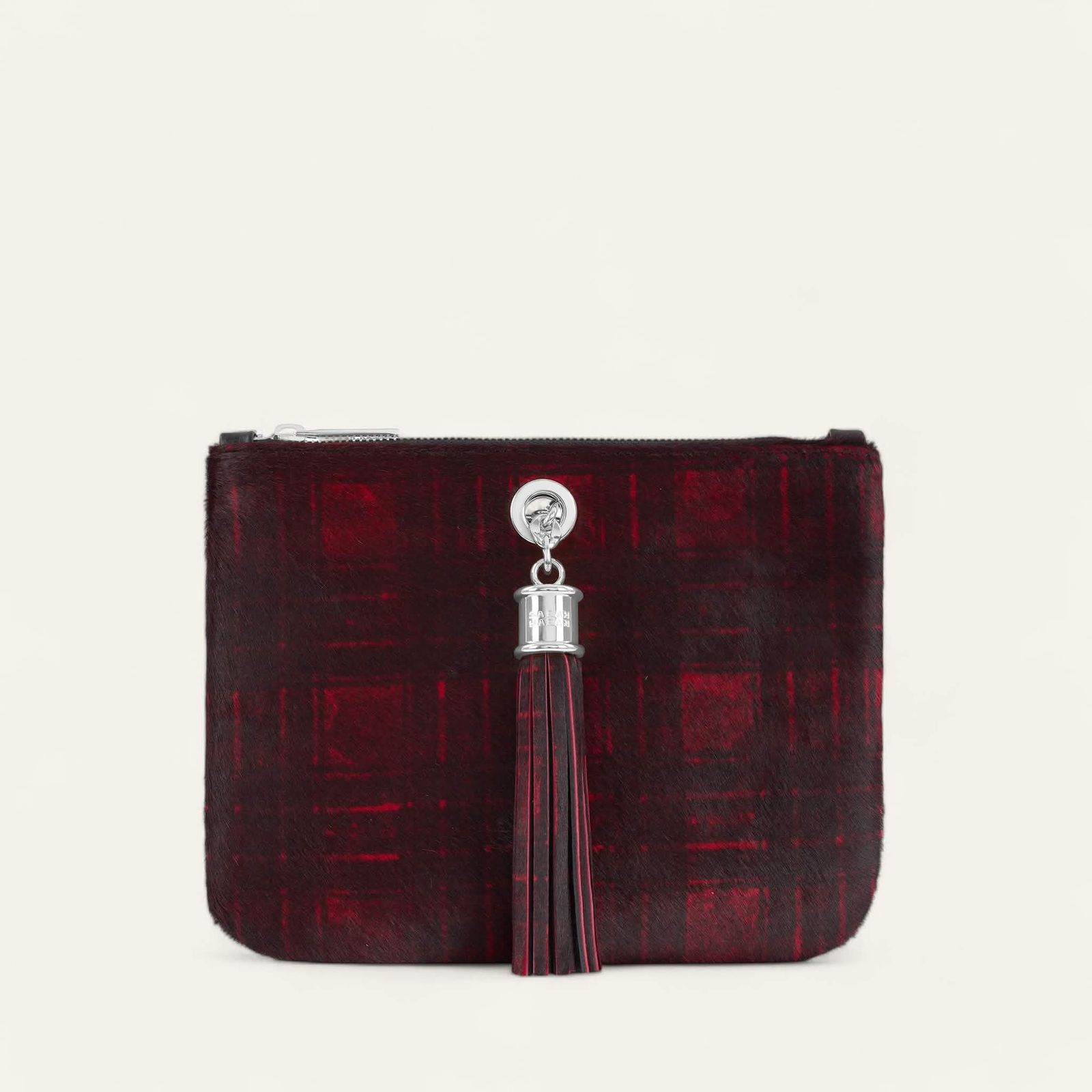 Ivy | Red Tartan with Silver hardware