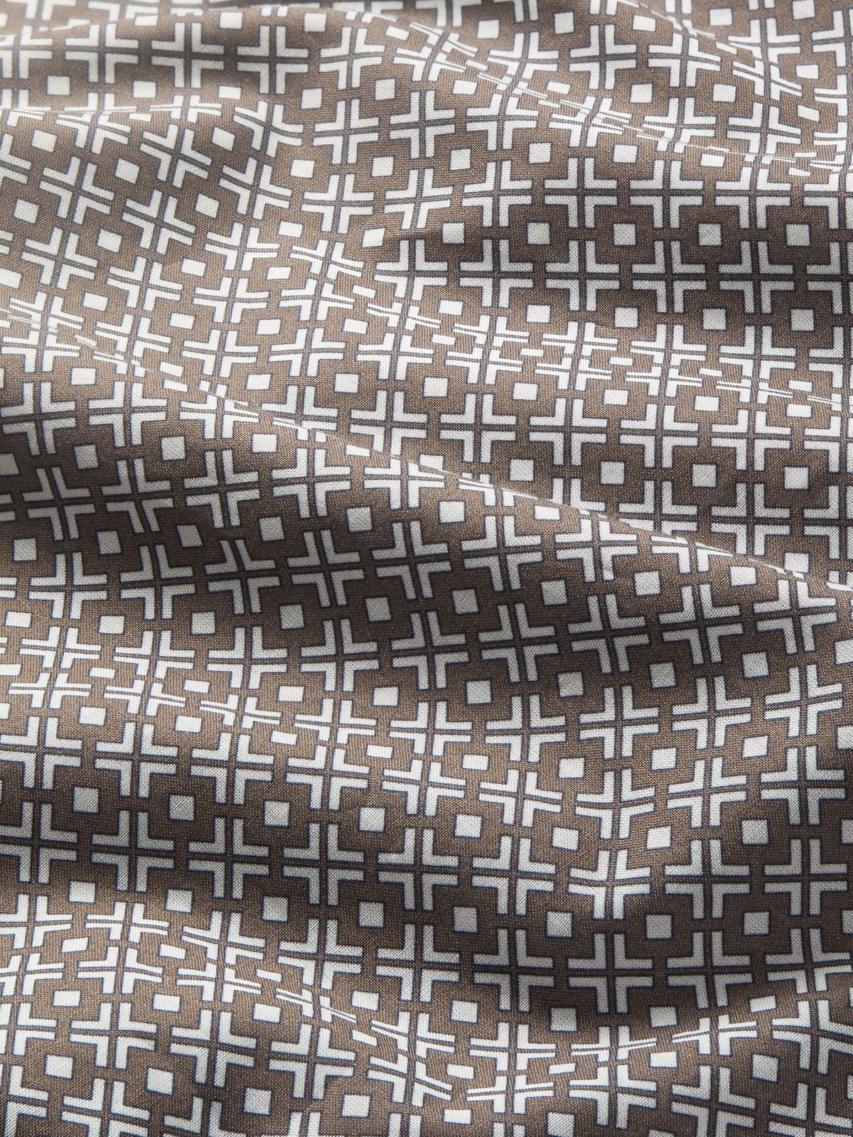 Ledbury Cotton Batiste Pyjamas Taupe London Geo Cross