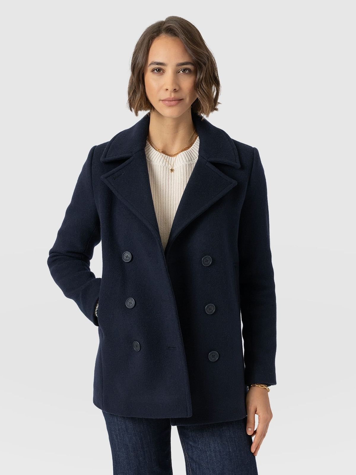 Quinn Pea Coat - Navy
