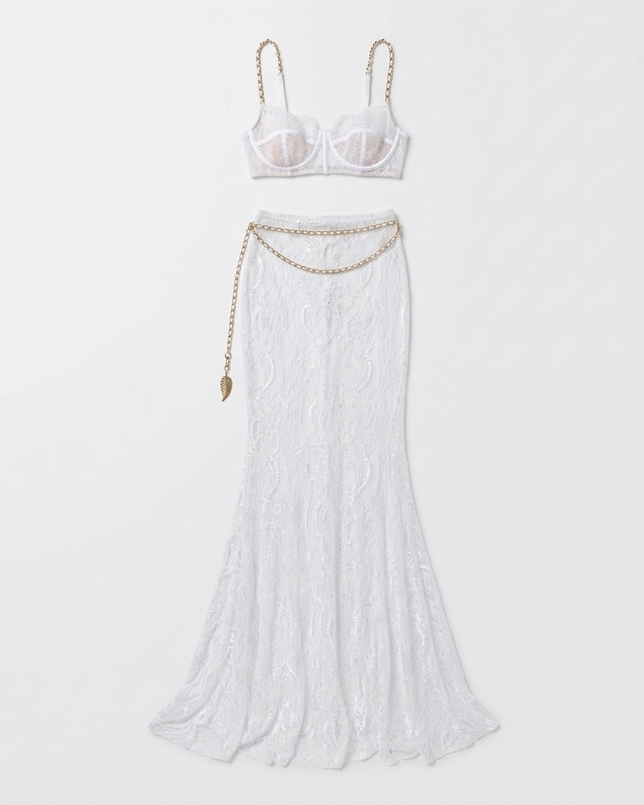 Francesca Maxi Skirt Set In Ivory