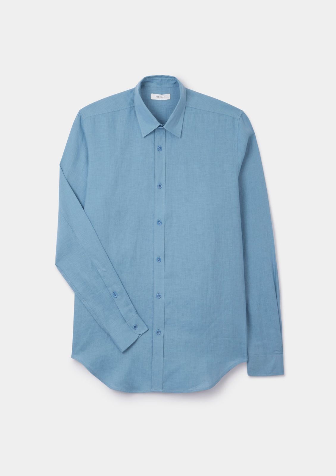 Blue Shadow Linen Collared Shirt