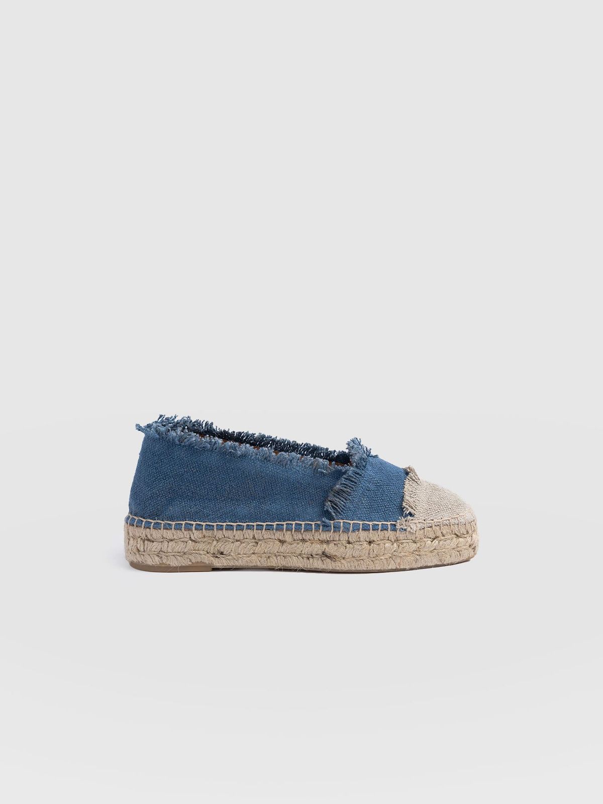 Ivy Frayed Espadrille Pumps - Blue