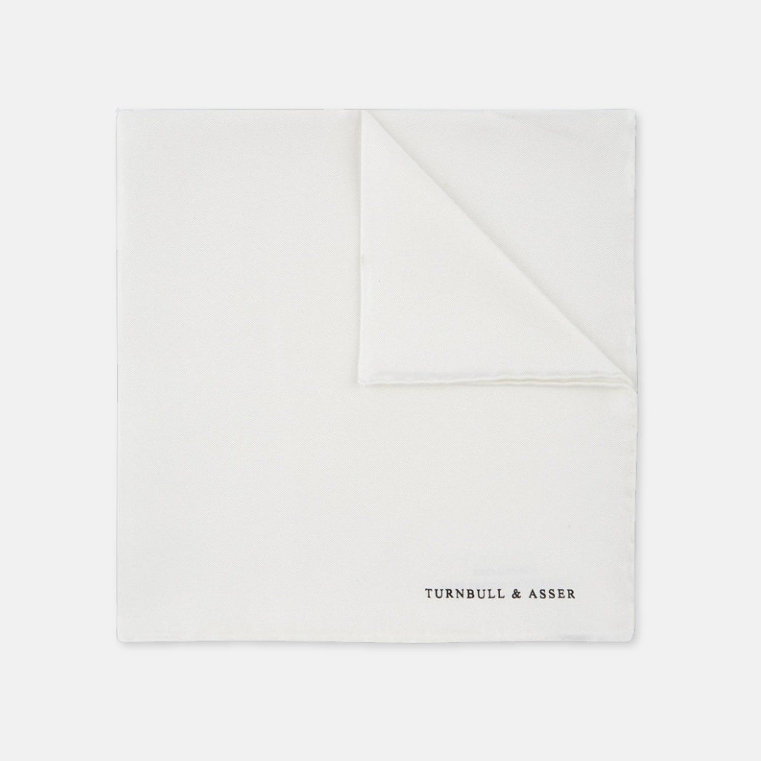 White Piped Silk Pocket Square