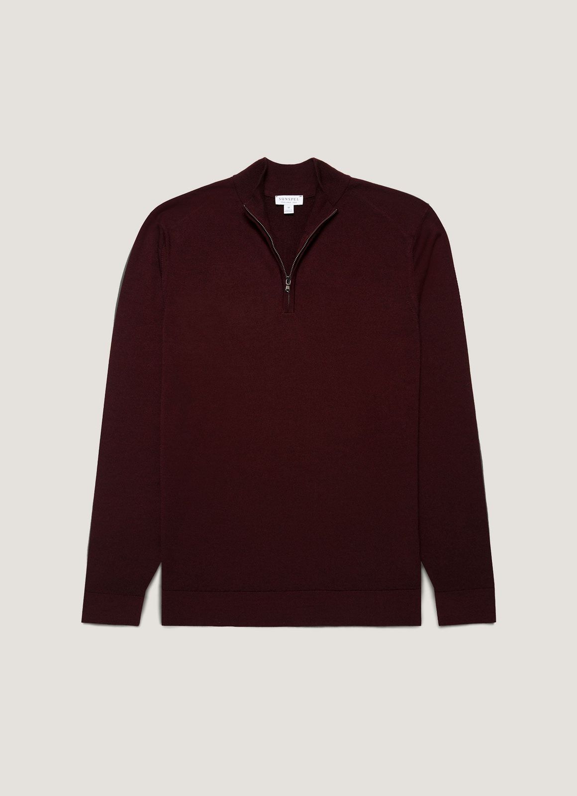 Men's Extra-Fine Merino Half Zip Jumper in Bakelite
