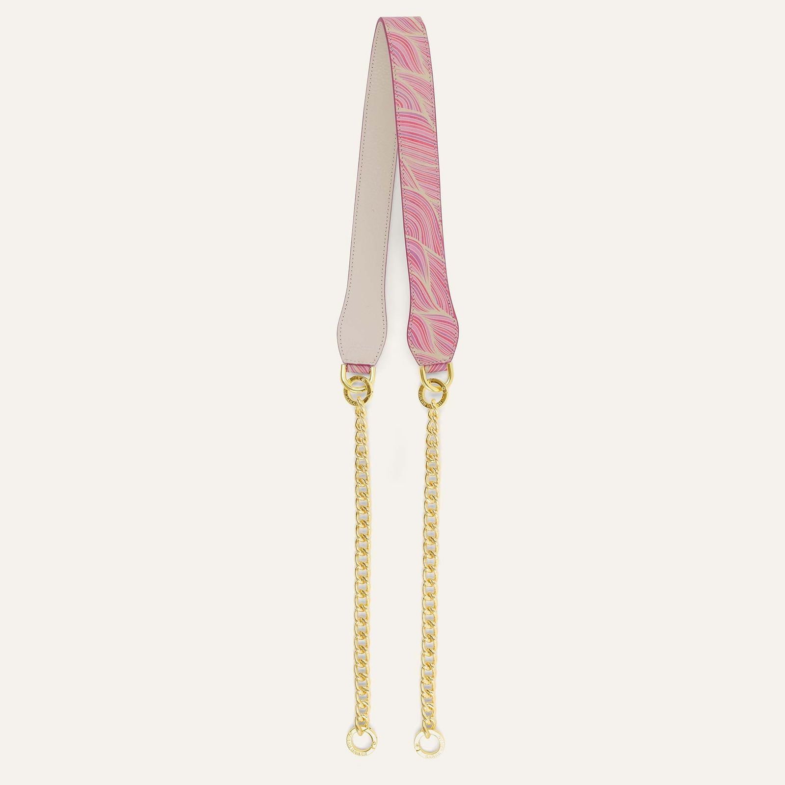 Gemini Strap | Pink Leaf Porcelain with Gold hardware