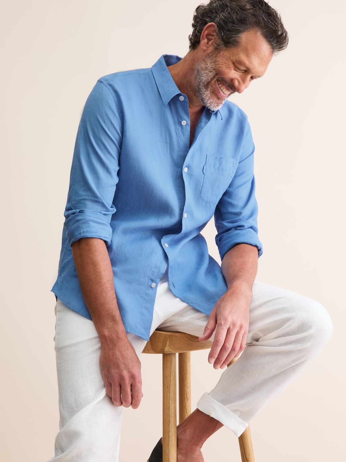 Monaco Linen Shirt Santorini Blue