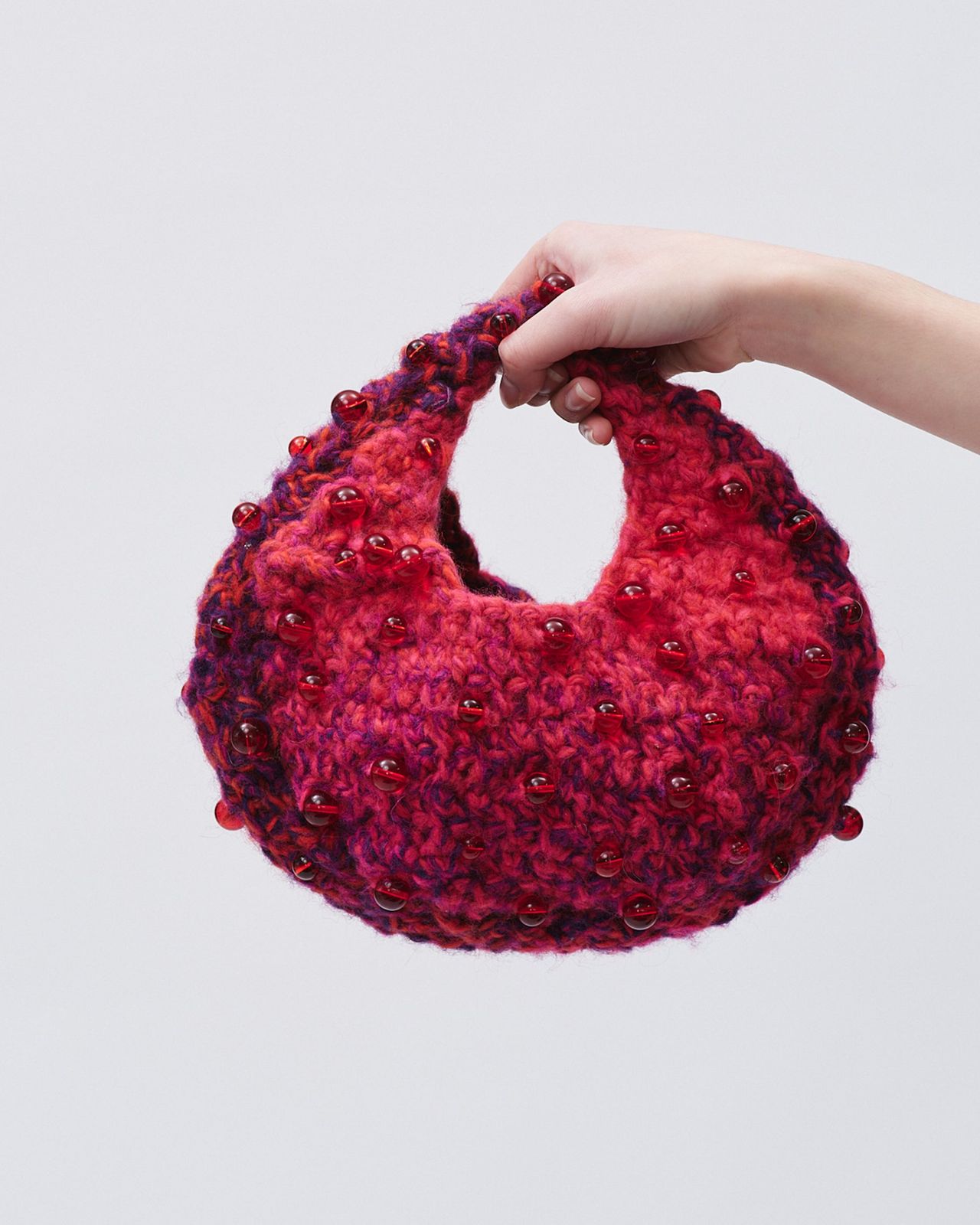 CROCHET BEADED HAND BAG